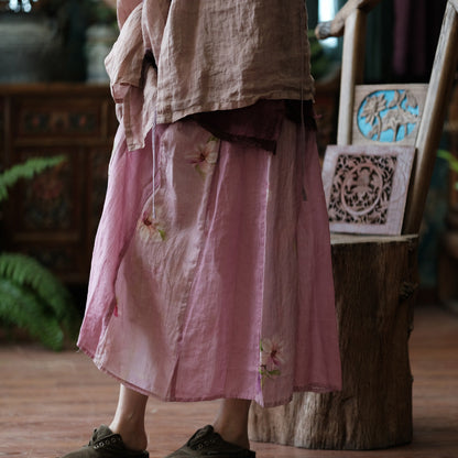 Jupe en tulle à fleurs Rami vintage