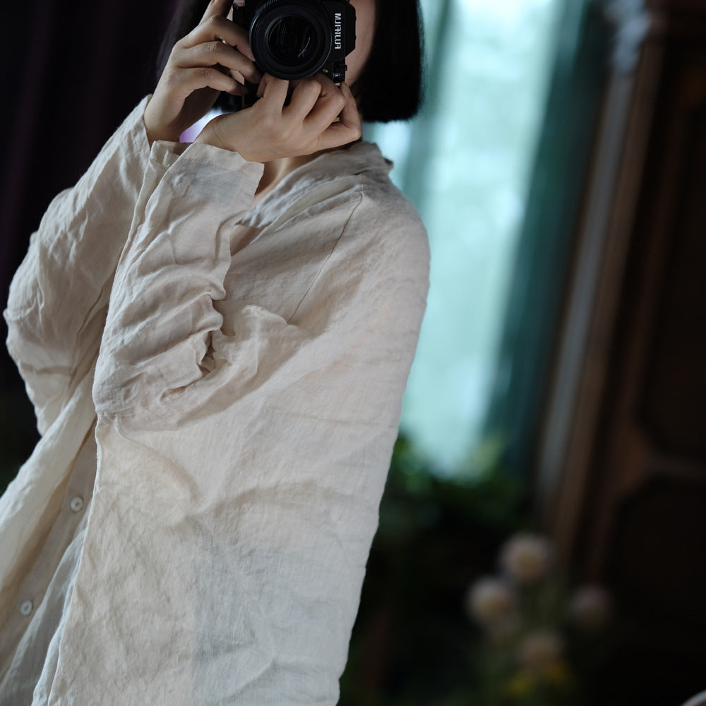 Chemise vintage surdimensionnée en lin