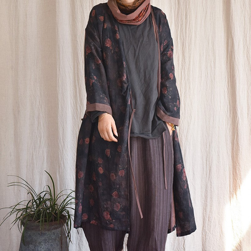 Robe kimono bohème fleurie