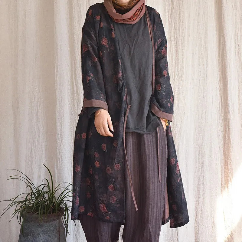 Robe kimono bohème fleurie