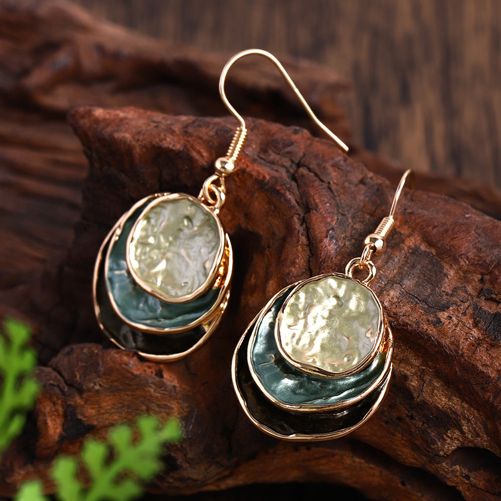 Ensemble de bijoux géométriques superposés Luna Drop,