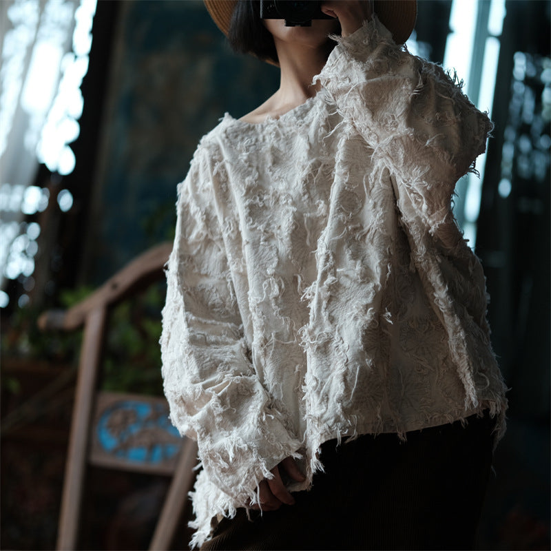 Chemisier patchwork écru