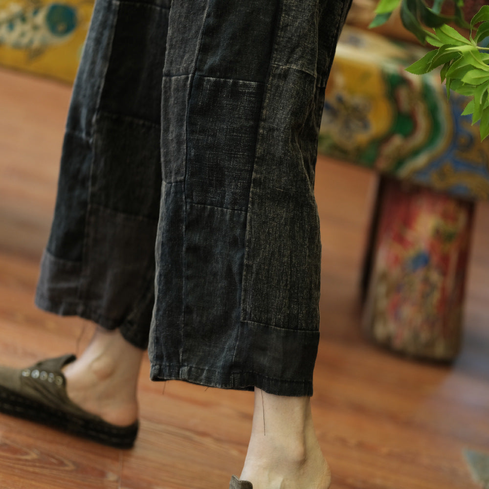 Pantalon de printemps patchwork vintage