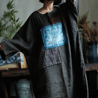 Indigo Relic Linen Dress