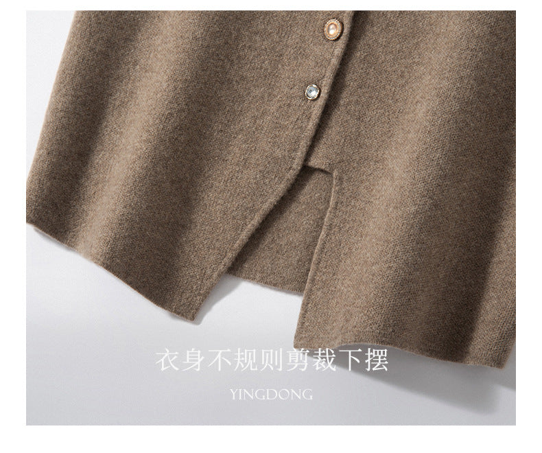 Gilet vintage en laine et cachemire avec détails boutonnés