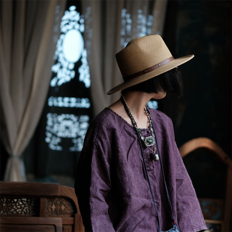 Camisa Oversize de Lino Vintage Breeze para Mujer – Ligera y Transpirable
