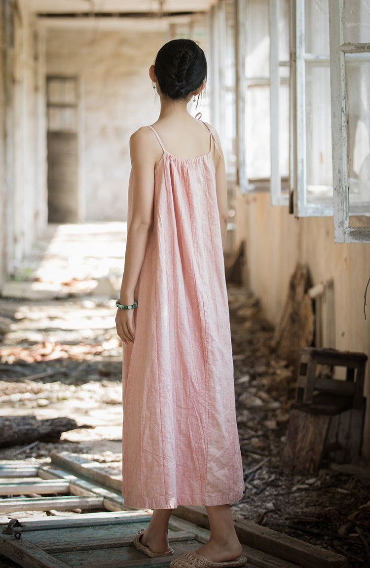 Robe bohème en lin ramie et brise