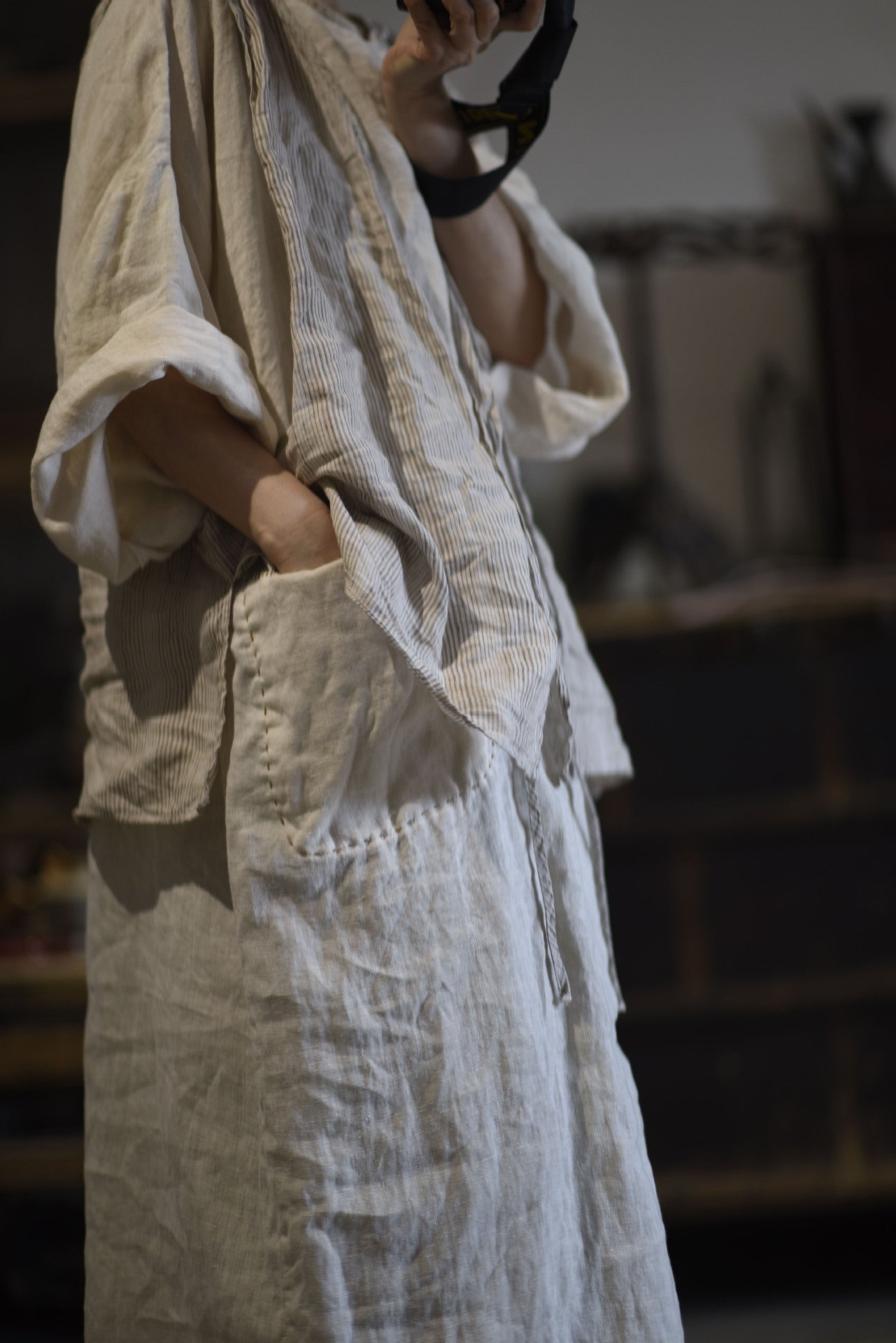 Tunique surdimensionnée en rami lavé