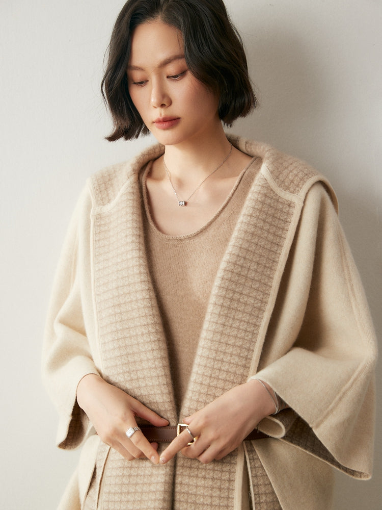 Cape à franges en cachemire Luna