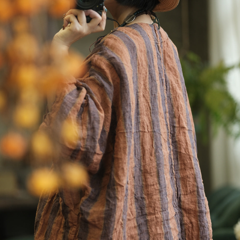 Vintage Striped Linen Tee
