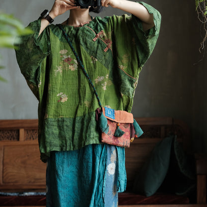 Moss Garden Patchwork Cotton Tunic