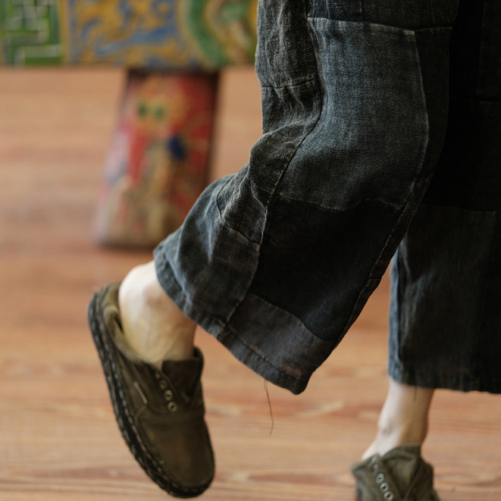 Pantalon de printemps patchwork vintage