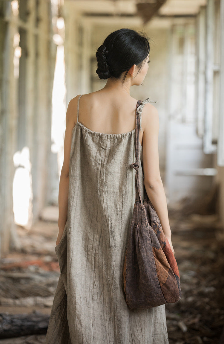 Robe bohème en lin ramie et brise