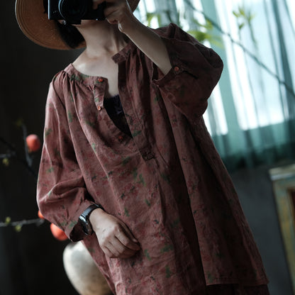 Faded Orchard Ramie Blouse