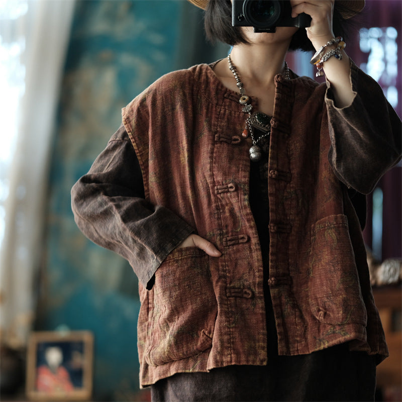 Gilet fleuri vintage