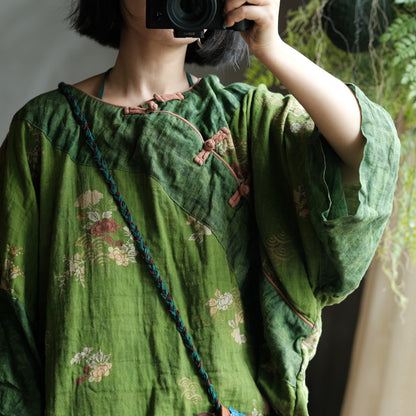 Moss Garden Patchwork Cotton Tunic
