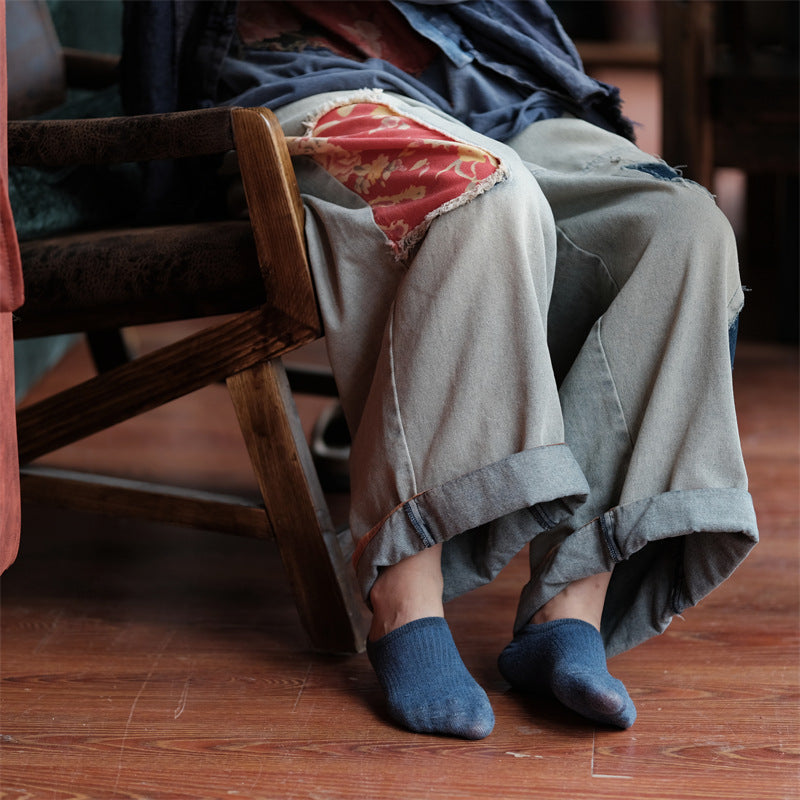 Pantalon en jean patchwork vintage Bloom