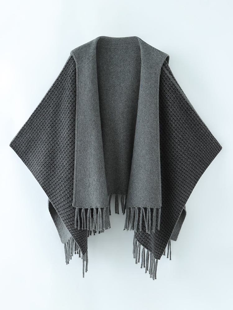 Cape à franges en cachemire Luna