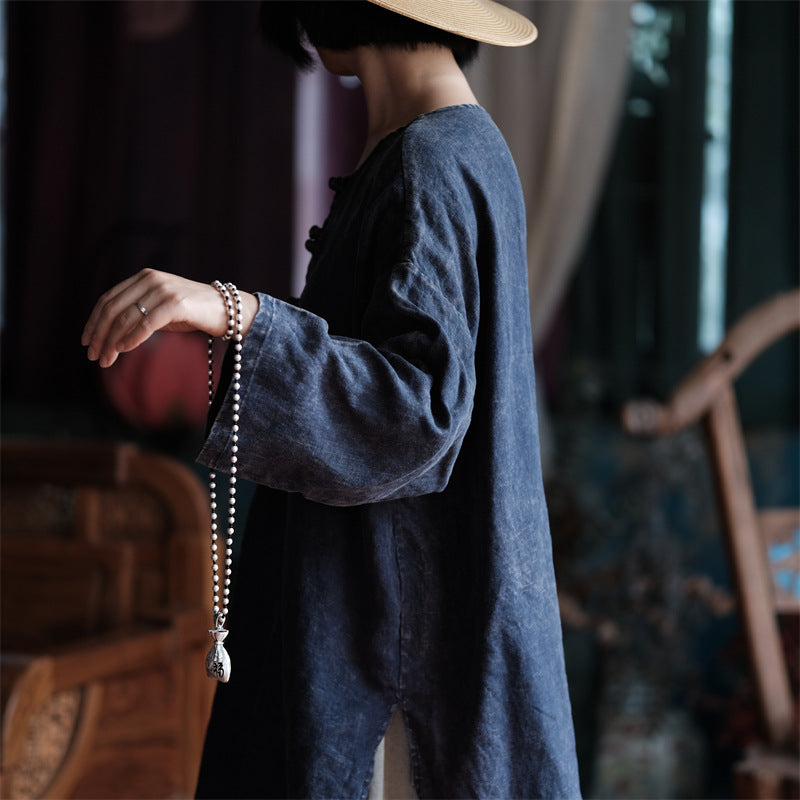 Camisa Oversize de Lino Vintage Breeze para Mujer – Ligera y Transpirable