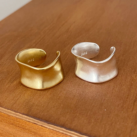 Bague vintage en argent sterling 925 à large bande