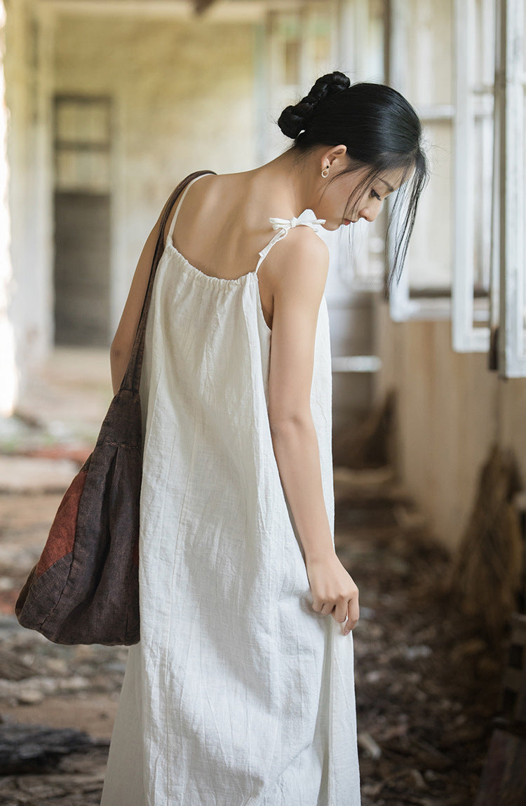Robe bohème en lin ramie et brise