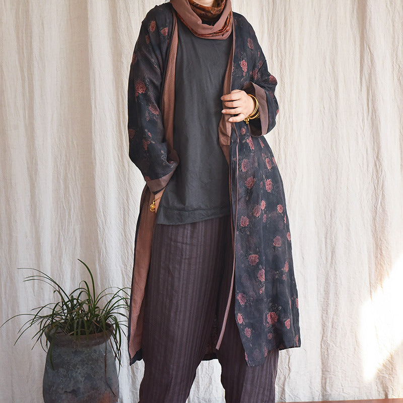 Robe kimono bohème fleurie