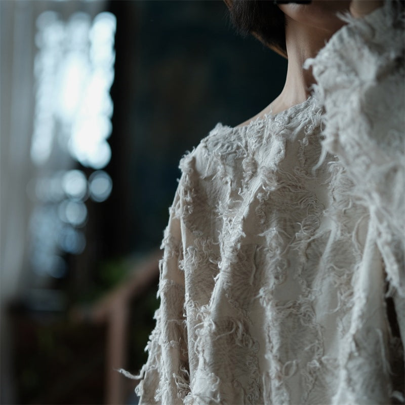 Chemisier patchwork écru