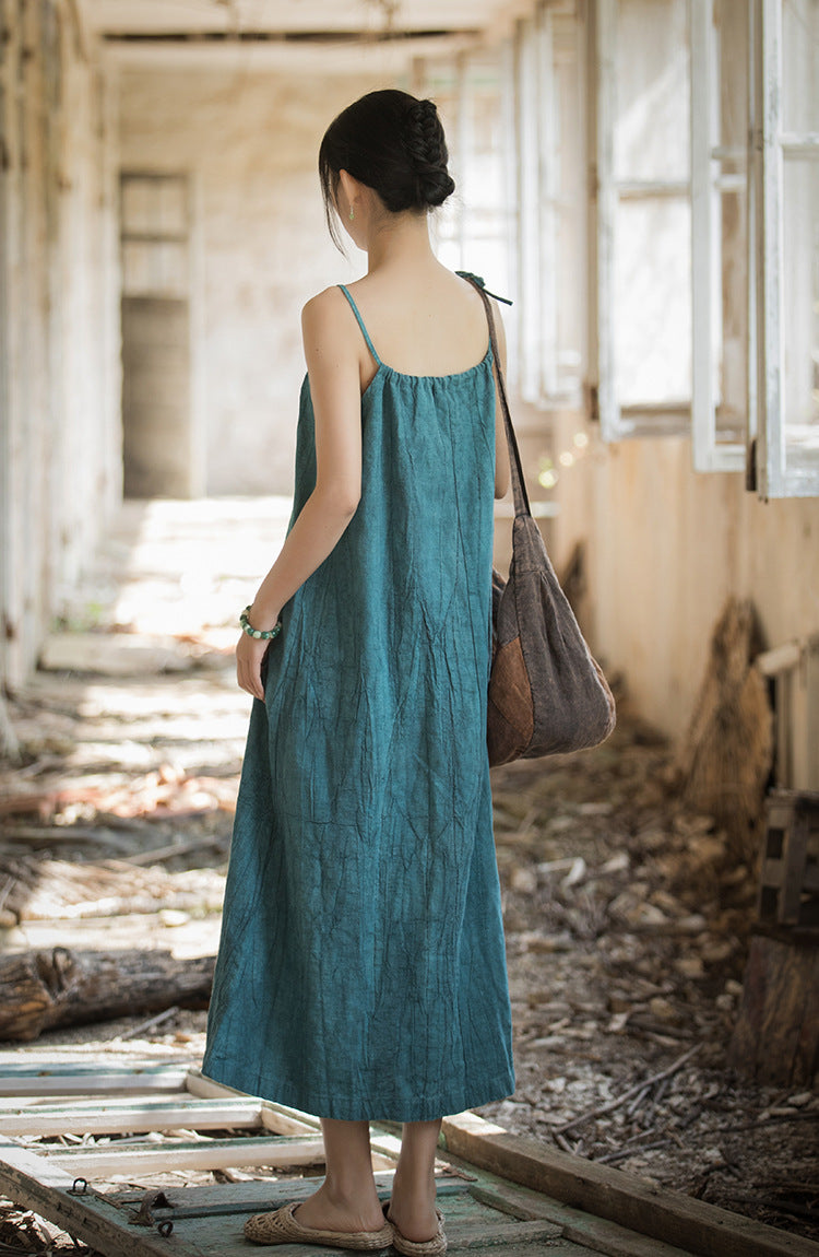 Robe bohème en lin ramie et brise