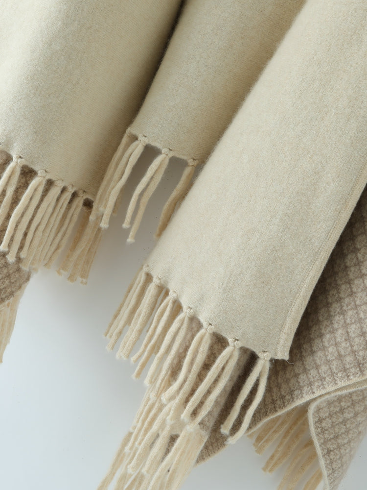 Cape à franges en cachemire Luna