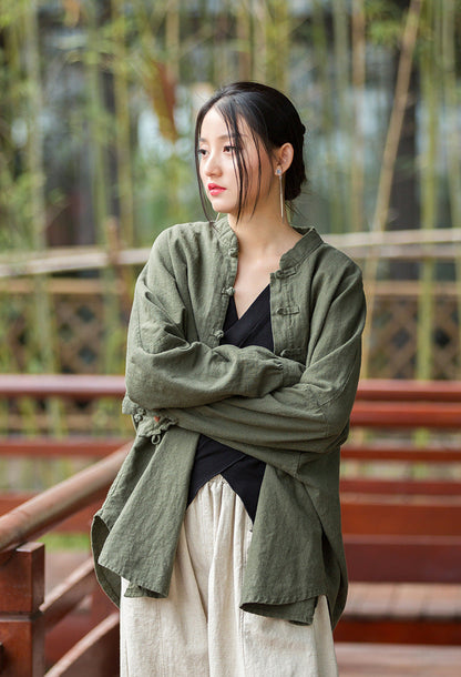 Veste en lin oversize Nature