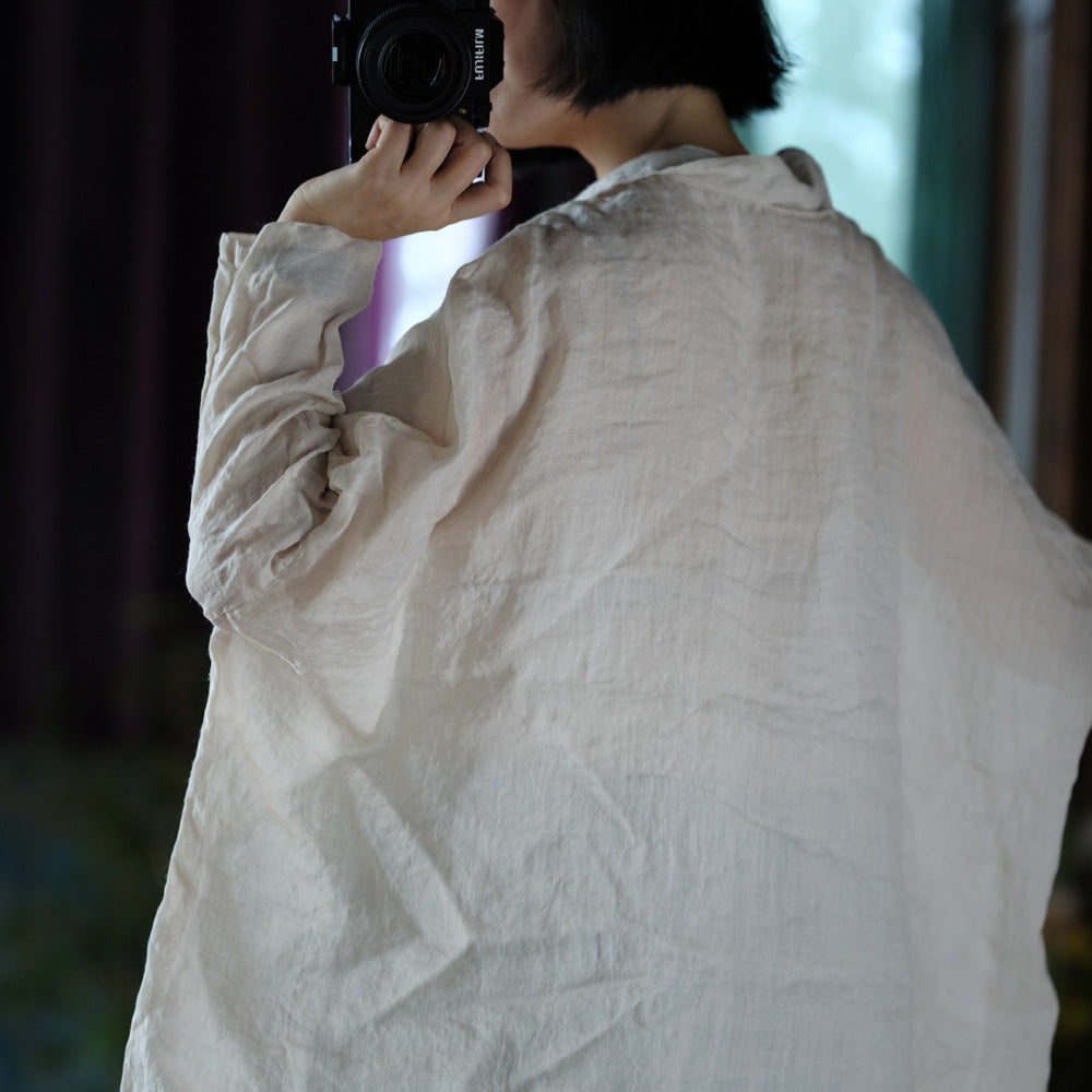 Chemise vintage surdimensionnée en lin