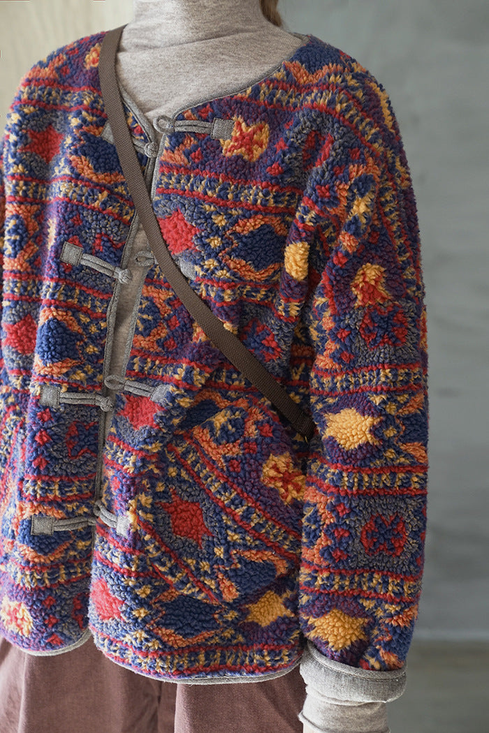 Veste vintage à motifs ethniques