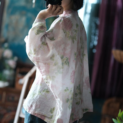 Chemisier vintage à fleurs et coupe-vent