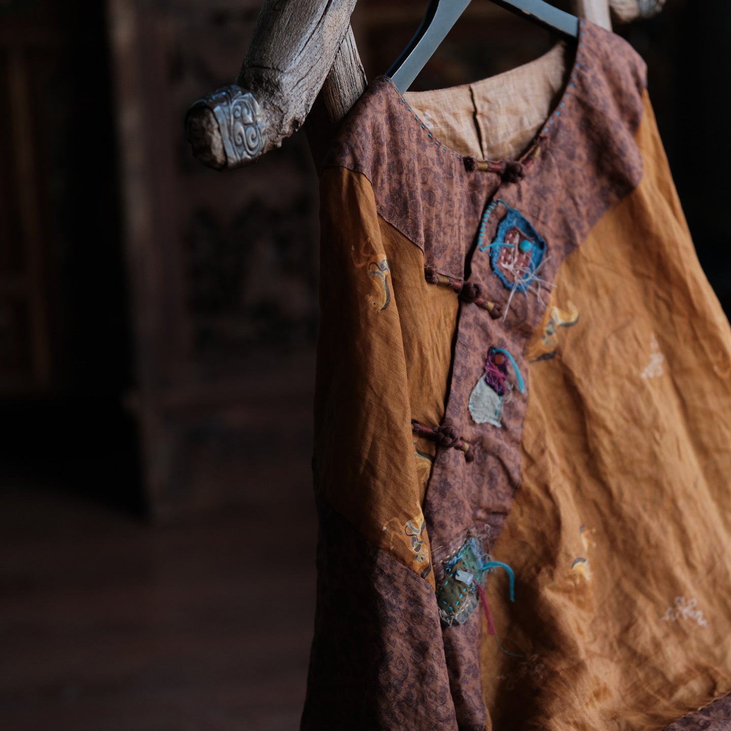 Vintage Mosaic Ramie Blouse