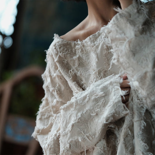 Chemisier patchwork écru