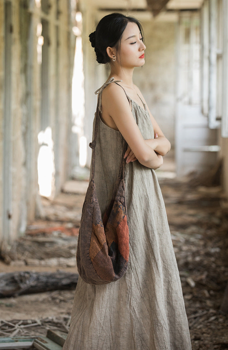 Robe bohème en lin ramie et brise