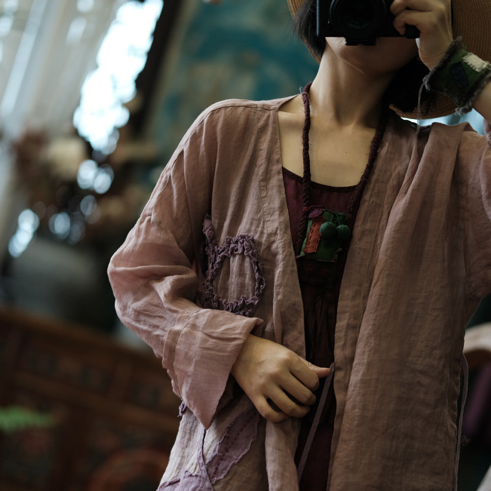 Floral Ramie Blouse fabric texture — naturally breathable and antimicrobial