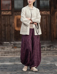 Linen Ramie Harem Pants - Boho Summer Trousers