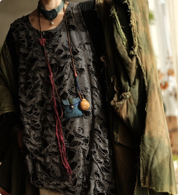 Ashen Garden Sleeveless Ramie Blouse