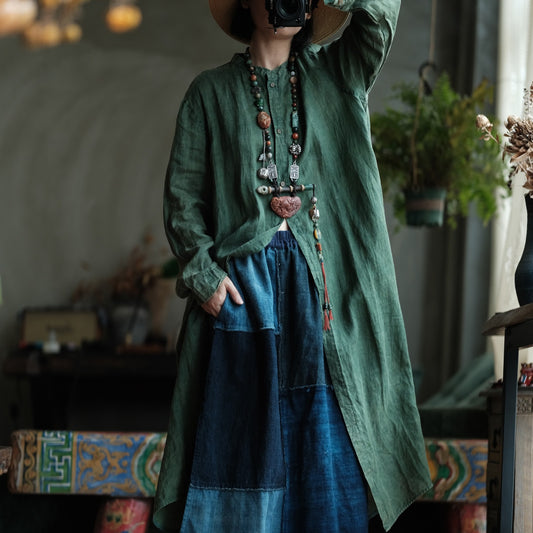 Forest Reverie Ramie Shirt Dress