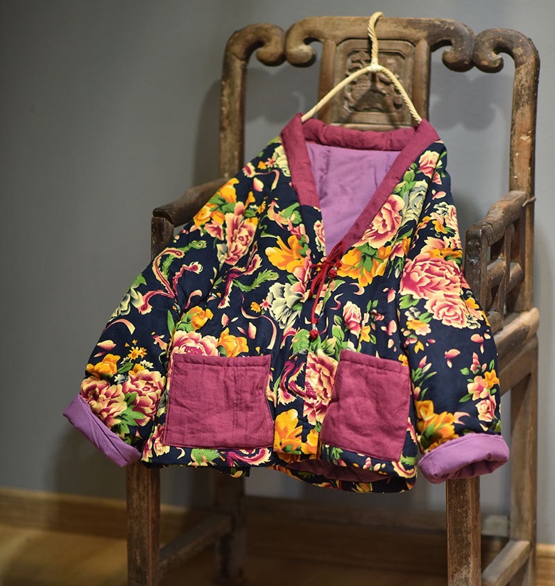Veste matelassée à fleurs patchwork vintage