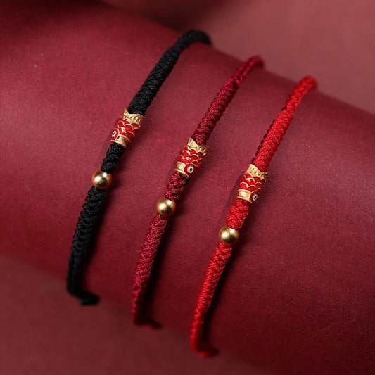 Pulsera Koi de Plata 925 con Hilo Rojo – Símbolo de Suerte